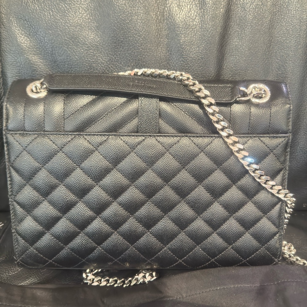 Ysl Medium Envelope Silver Hardware Shoulder Bag - image 3